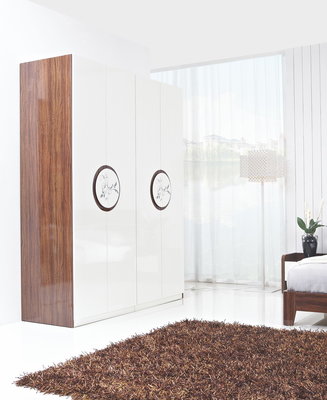 New Design Melamine Material Modern bedroom Custom wardrobe in fashion handle with Open door
