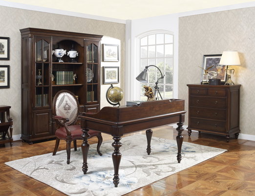 Home Office Study room furniture Wooden Reading Writing desk Computer table with Storage cabinet and Bookshelf cabinet