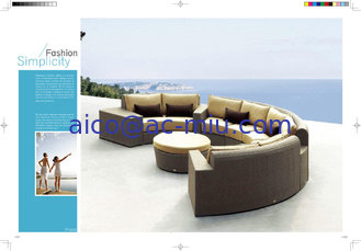 China 2015 new product rattan half round sofa,Resin Wicker Luxury hotel sofa,Commercial sofa supplier