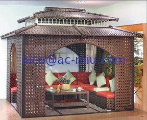 China China garden house outdoor pavilion with sofa garden rattan tents 1113 supplier