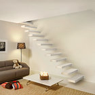 Indoor Hot Sale Invisible Steel Stringer Floating Staircase with Landings