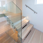 Frameless Glass Railing Timber Steps Build Floating Staircase