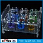 China factory wholesale black or clear colored acrylic shot glass serving holder tray