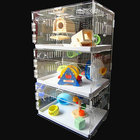 acryl hamster cage,New style clear square household 3 steps acrylic hamster cage for sale with available price