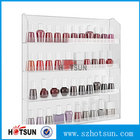 Clear Acrylic Nail Polish Wall Display Rack, custiomized tier nail polish rack