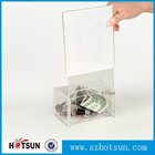 Acrylic Clear Donation / Ballot Box with Lock and Sign Holder Transparent Acrylic Ballot Box