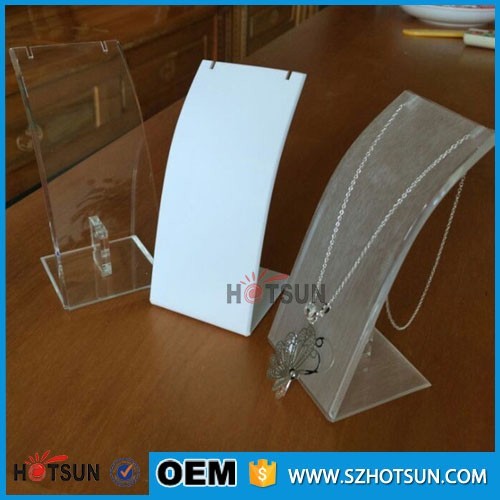 2016 Luxury Counter Top Thick Acrylic Necklace Jewelry Display Stands in Brand Store