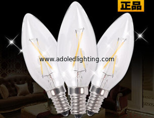 China 2W Edison C35 LED Filament Candle Light E14 base 100LM/W Sapphire filament supplier