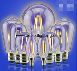 China 6W Edison A60 glass global LED Filament Bulb Candle C35Light E27 A60 cover Sapphire filame supplier