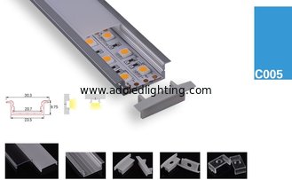 China LED Strips Aluminum Profile double line led chips Surface &amp; Recessed Mounted Clear/Semi Clear/Opal Matte cover supplier