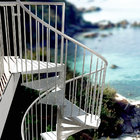 outdoor carton steel frame modern design stainless steel wood spiral staircase stairs