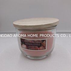 China Personalized scented Glass candle rustic wood lid glass containers supplier
