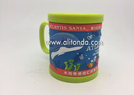 Alitonda plastic product factory customize wholesale any shape logo 3D Rubber pvc mug cup plastic Soft Pvc Mug soccer