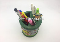 Multi functional pvc cartoon design girl kids plastic table green pen container custom