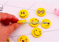 PVC cartoon cute mini round emoticons eraser for promotional gifts