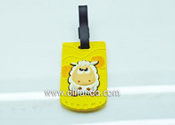 Cartoon sheep yellow luggage tag personalized panda image design pvc bag tag for case for boarding