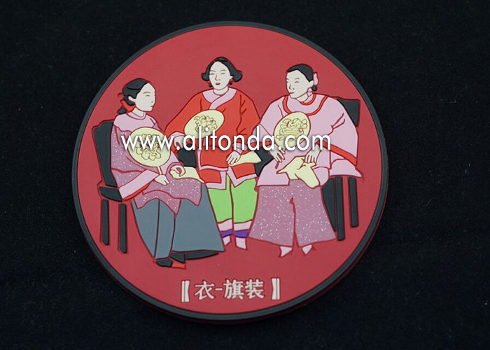Custom pvc coaster cultural derivatives Soft PVC rubber Table Coasters for promotion gifts