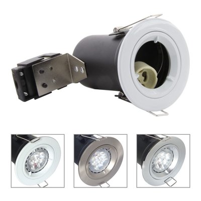 China Die Cast Aluminium GU10 Fixed Fire Rated Downlight - White Color supplier