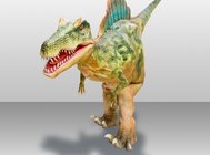 Walking man-made human-controlled dinosaur costume