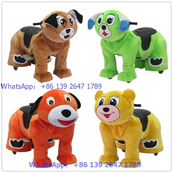 Amusement park hot sale battery electric plush stuffed used coin operated animal kiddie ride for mall