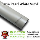 Satin Pearl White Car Wrapping Vinyl Film - Matte Satin Pearl White