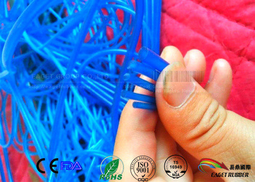 China Transparent Blue color silicone tubing 3mm Diameter ;ring silicone extruded seal supplier