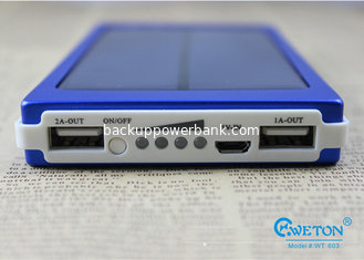 China Thin Solar Rechargeable Portable Power Bank , Travel Tablet PC Power Backup supplier