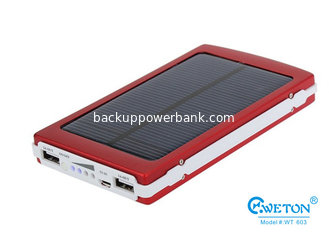 China Rectangle 8000mAh Universal Solar Double USB Power Bank For Smartphone supplier