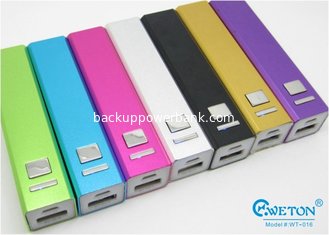 China Fashion Red / Green Tablet PC Lipstick Power Bank With Torch 4400mAh supplier