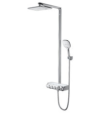 China AT-H005 luxury #304 SS Ating thermostatic shower sets rectangle top Shower with hand shower water outlet supplier
