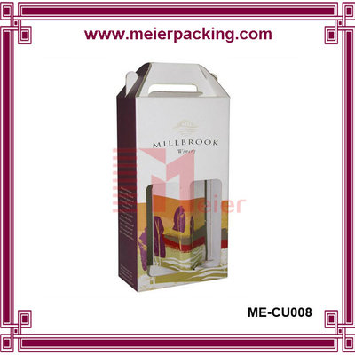 China Flute corrugated d2 bottle wine carrier box/Printed wine carton box for sale ME-CU008 supplier