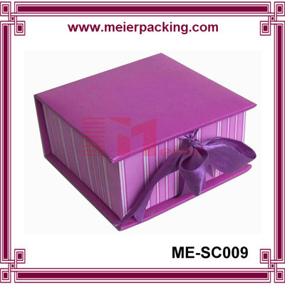 China Gift box with ribbon, printing custom present paper box, clamshell gift box ME-SC009 supplier
