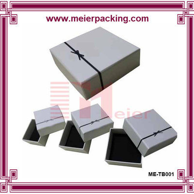 China Customized Jewelry paper box for earrings/Ribbon bow square Jewelry Case/ Gift Box Color can Customized ME-TB001 supplier