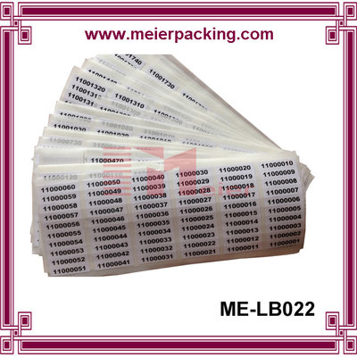 China Numbers sticker label/digital self adhesive paper label stickers/coated paper adhesive sticker ME-LB022 supplier