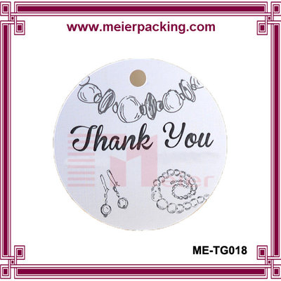 China Round Shape Paper Jewelry Hang tag/Garment Clothing Tag/Thank You Gift Paper Tag  ME-TG018 supplier