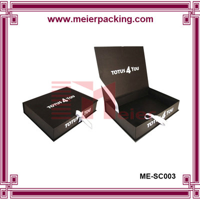 China Black clamshell rigid paper box, hinged lid cardboard box for shoes/Clamshell Presentation Box ME-SC003 supplier