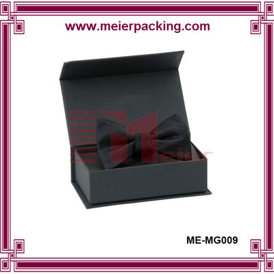 China Matte Black Gift Box with Bow/Magnetic Cardboard Paper Packaging Presentation Box ME-MG009 supplier