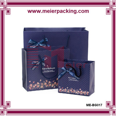 China Paper Bag,Paper Gift Bag For Sale,Christmas Brown Paper Dark Blue Paper Gift Bag ME-BG017 supplier