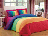Rainbow Energetic Bedding 7-Color Duvet Cover 4pcs Set Polyester Cotton Bedding Set