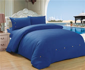 Poly/Cotton Bedding Set Sateen Stripe Comforter set 2pcs Comforter and Duvet Cover Solid Color
