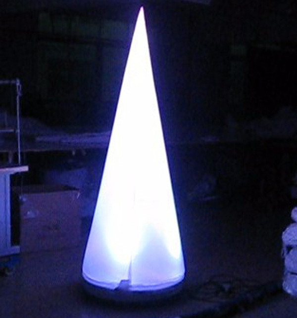 Inflatable lighting cone
