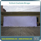 White velvet curtain drapes for car show portable stage backdrop with frame resistant  and 100% blackout