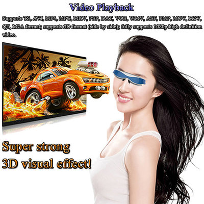 China A8/1GB/8GB/32GB TF Card 98&quot; Virtual Display with AV IN HDMI 3D Video Glasses Manufacturer supplier