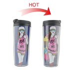 Promotion and Premiums Beehive Design Insulated Double Wall Plastic Cup with Straw