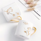 Supplying from stock Wholesale Porcelain Mug Golden Rim White Ceramic Mug Cup Fine Bone China