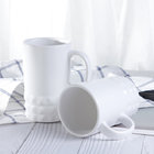 Wholesale high quality embossed shape golden handle white coffee mug ceramic mug