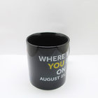 Custom Logo Printed Black Ceramic Magic Cup Color Changing Magic Mugs