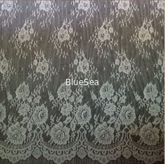 China French  Eyelash Lace Fabric with cord  for Bridal Dress with Ivory color supplier