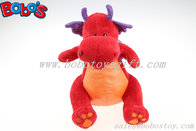 Hot Sale Soft Plush Red Dinosaur Toy With Purple Shiny Wings