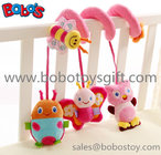 Cute Pink Animal Style Plush Baby Bed Hanging Toys with music box In High Quanlity